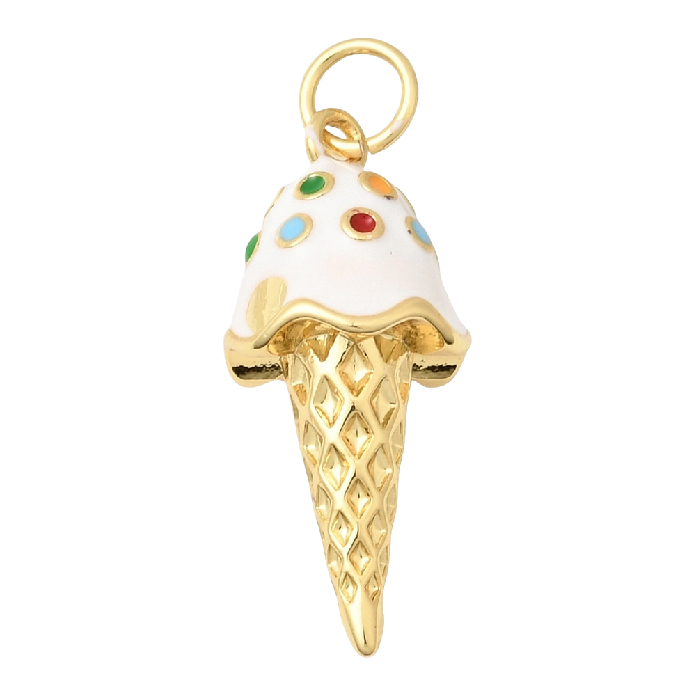 gold sprinkle ice cream cone charm
