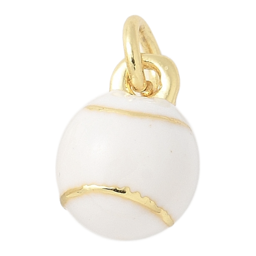 gold tennis ball charm