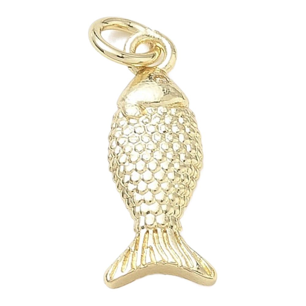 gold textured fish charm