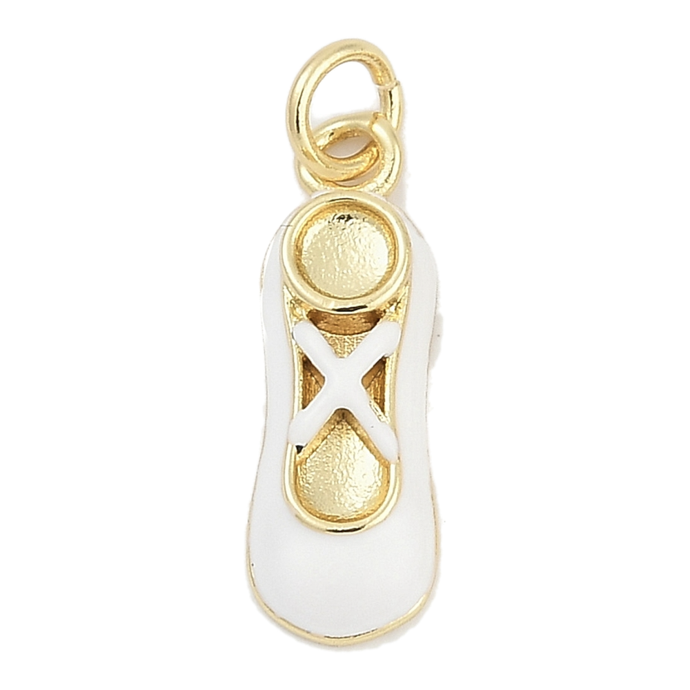 gold white ballet slipper charm