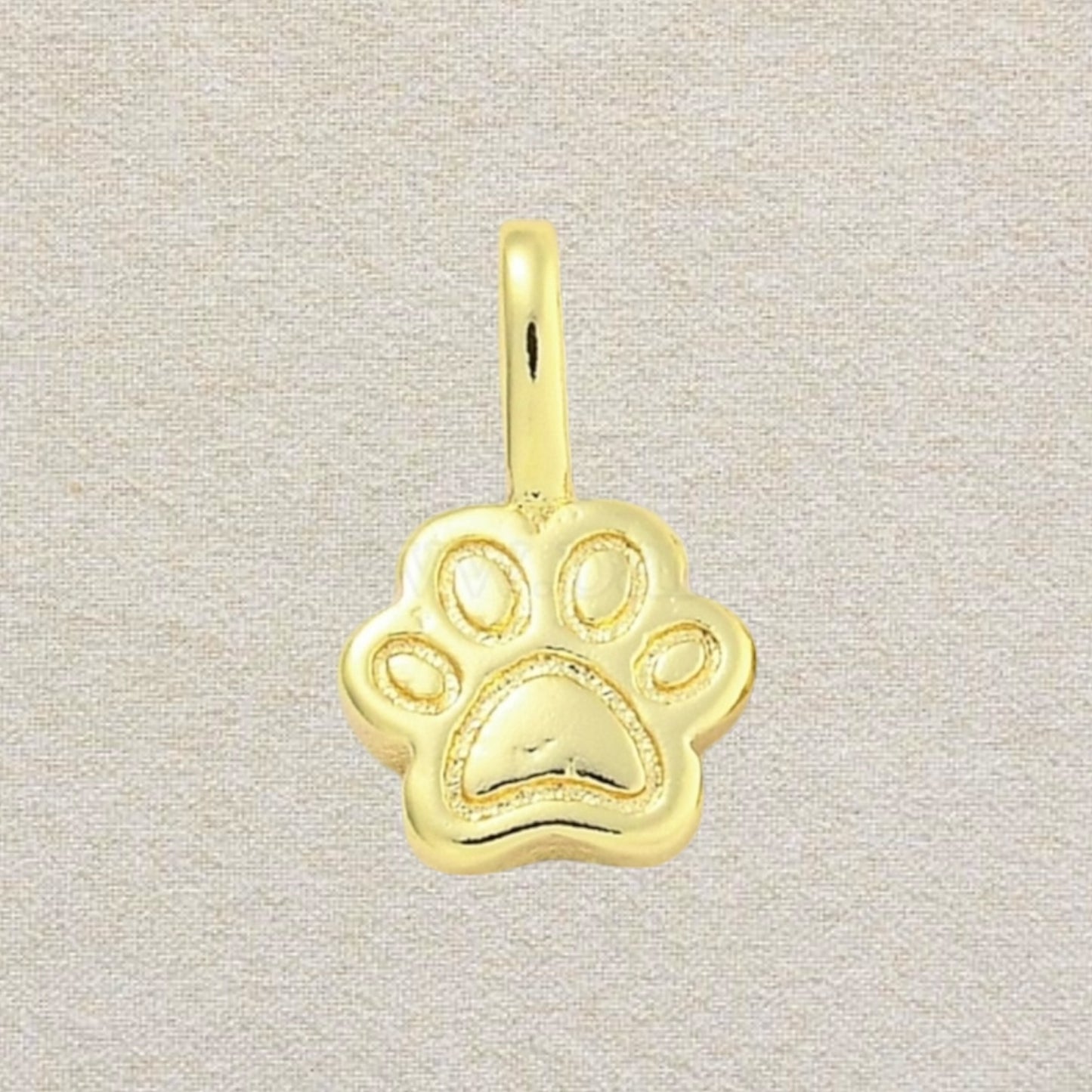 gold mini paw charm