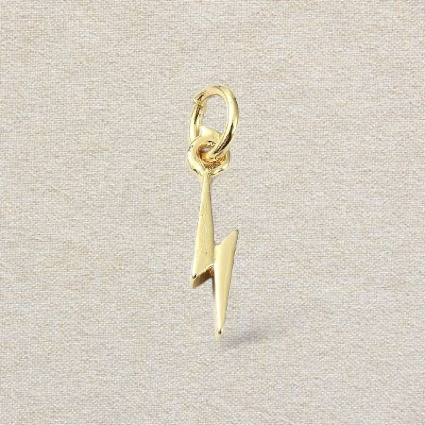 gold mini lightning bolt charm