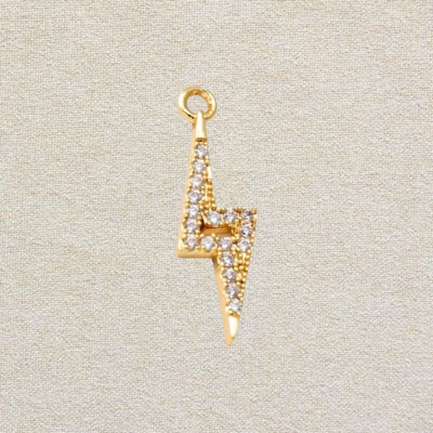 gold rhinestone lightning bolt charm