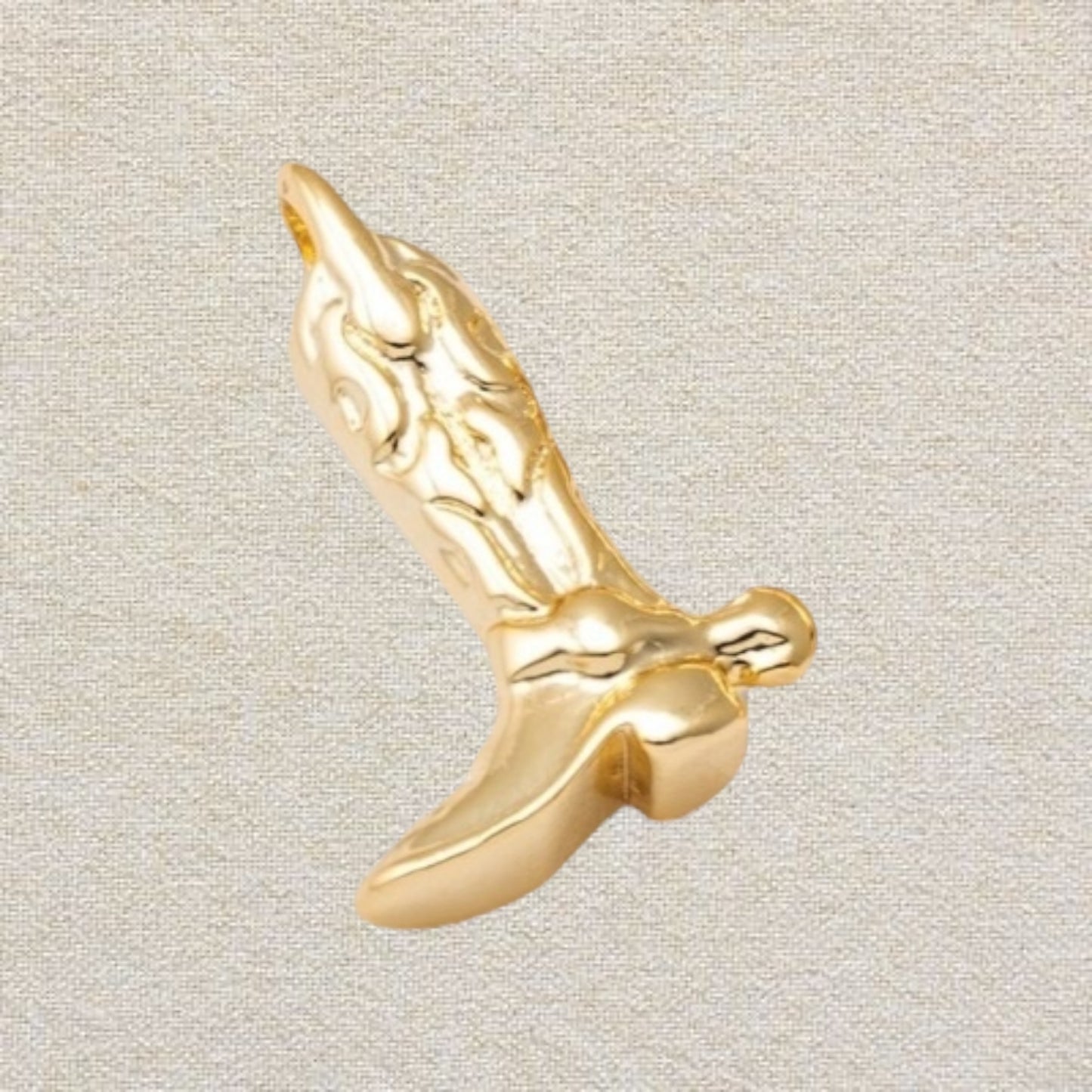 gold cowboy boot charm (3D)