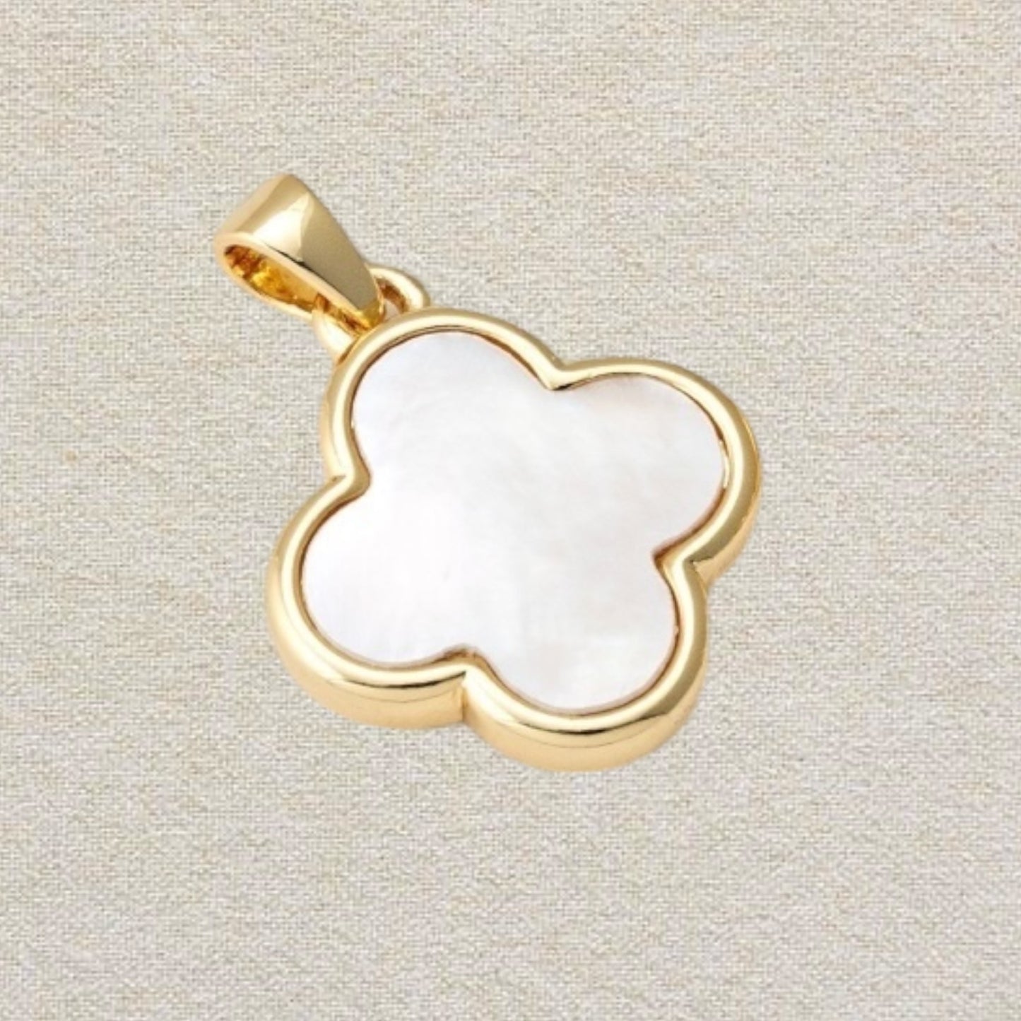 gold and white clover charm