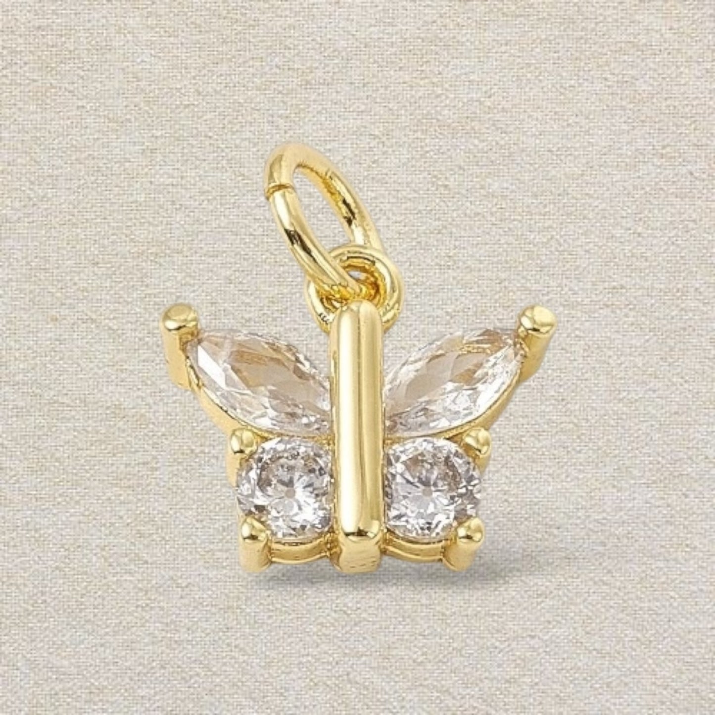 gold and clear butterfly charm