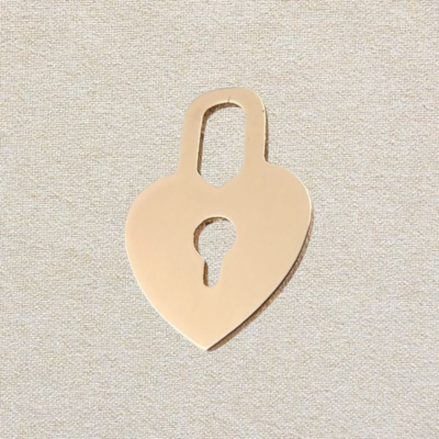 gold heart lock charm (14k gf)