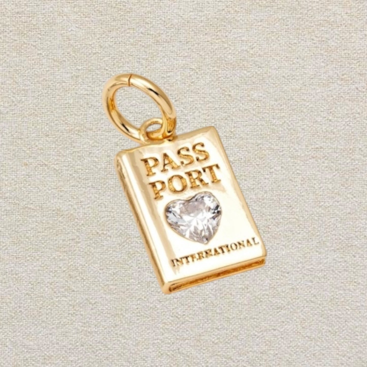 gold passport charm