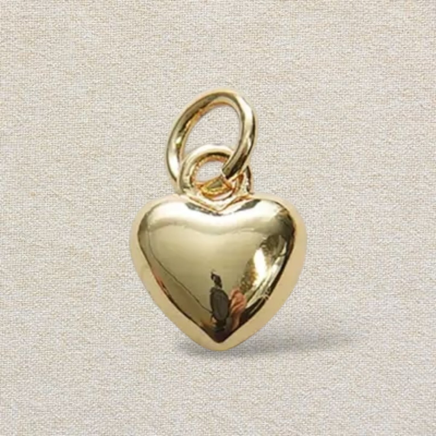 gold puffy heart charm