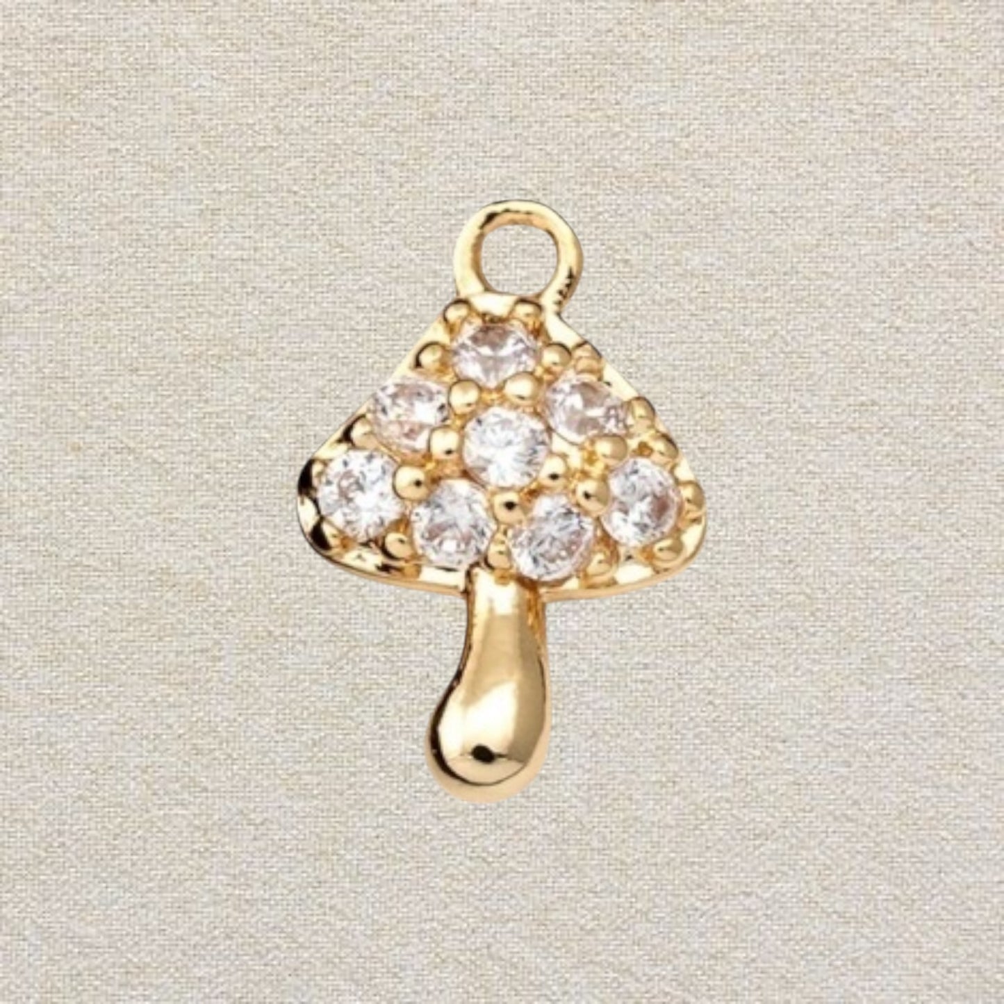 mushroom rhinestone charm (clear)