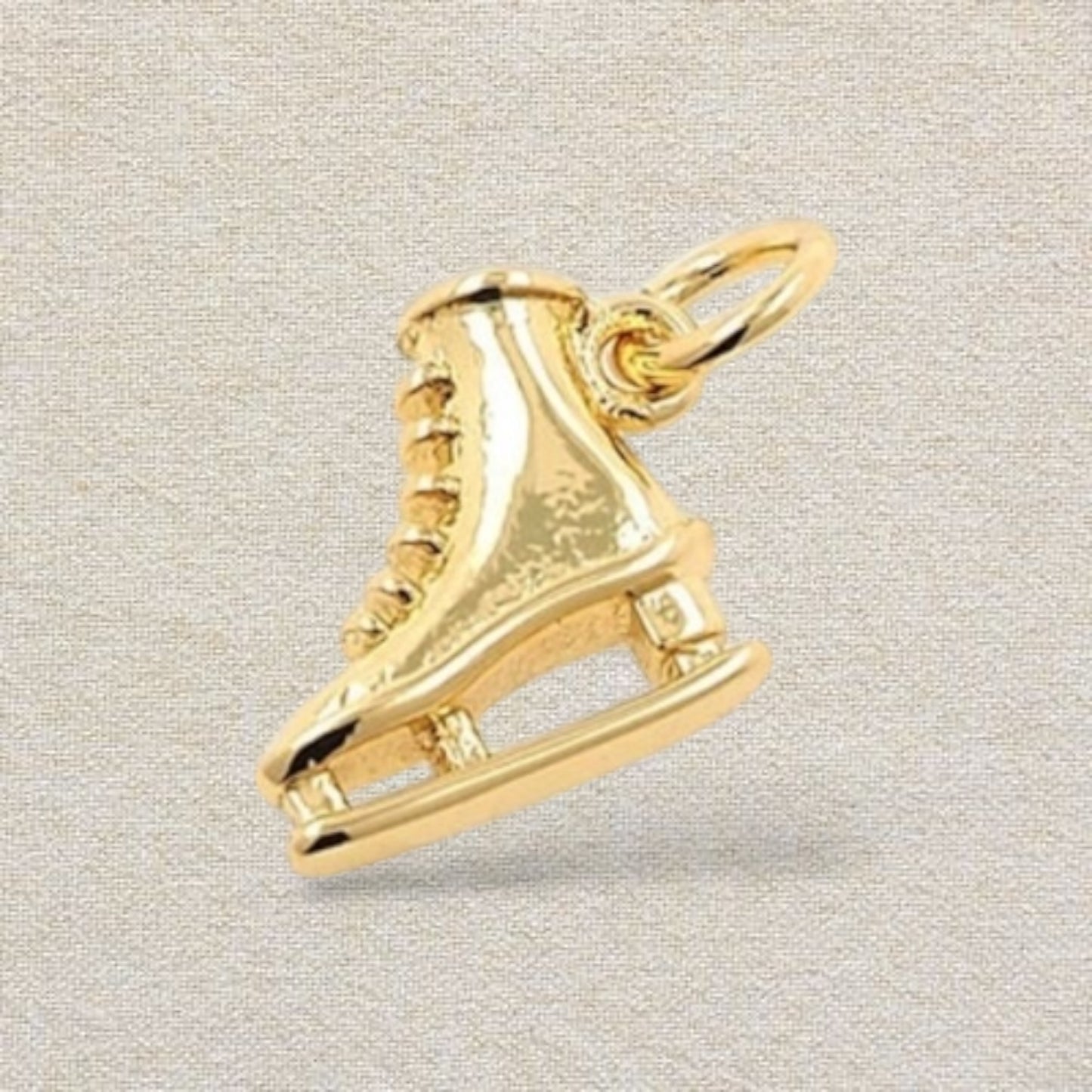 gold ice skate charm
