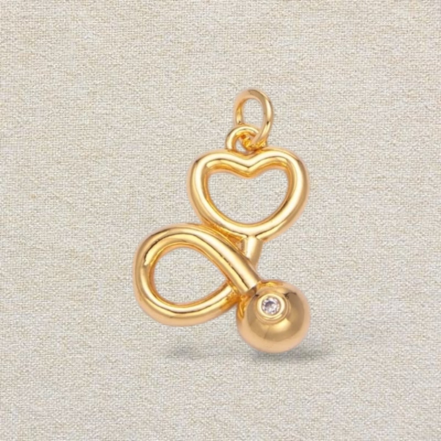 gold mini stethoscope charm