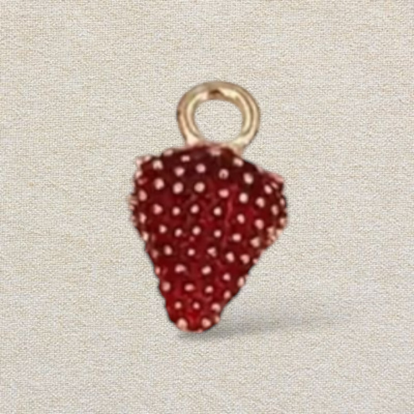 red strawberry charm (textured)