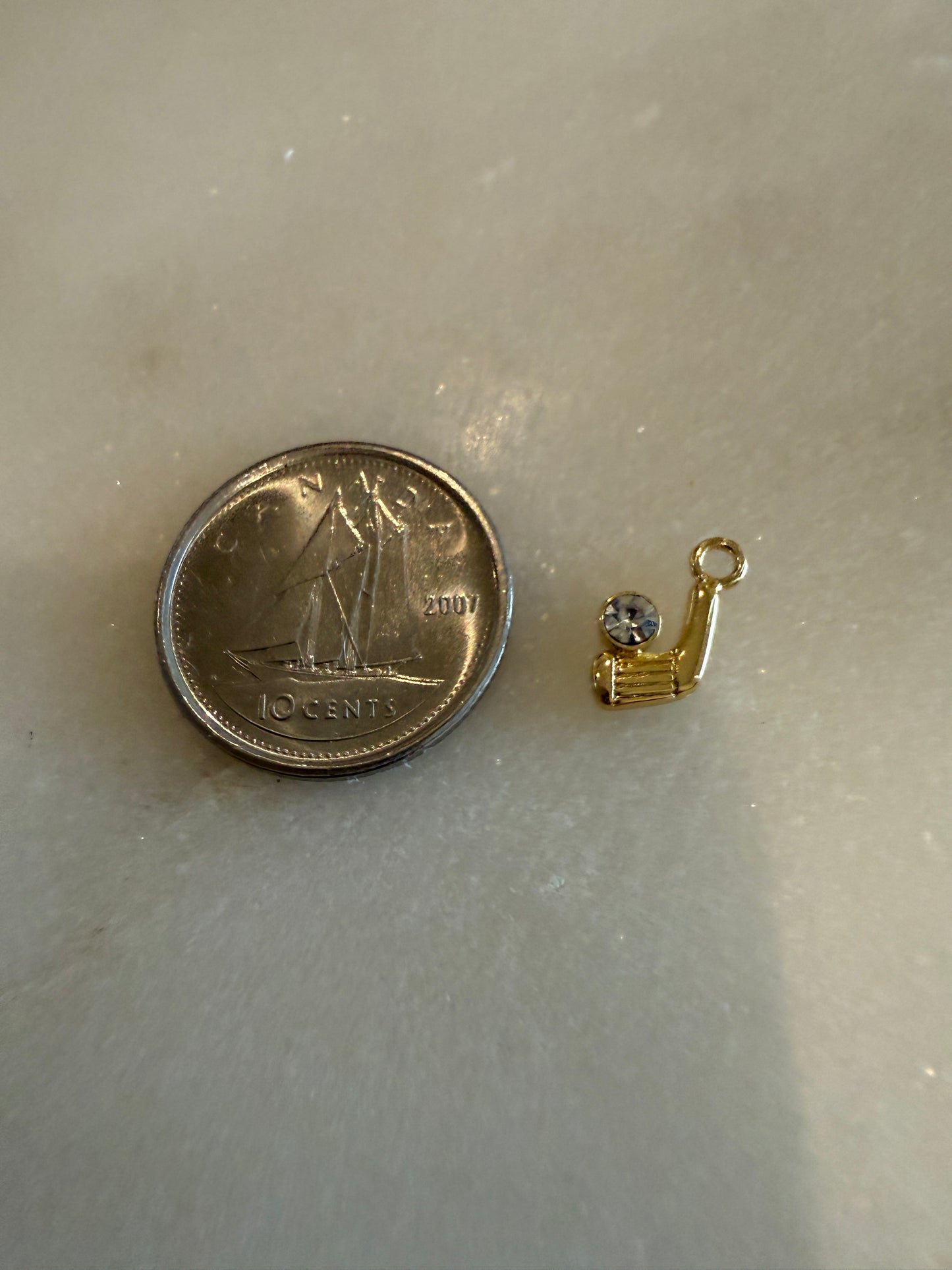 hockey charm with rhinestone