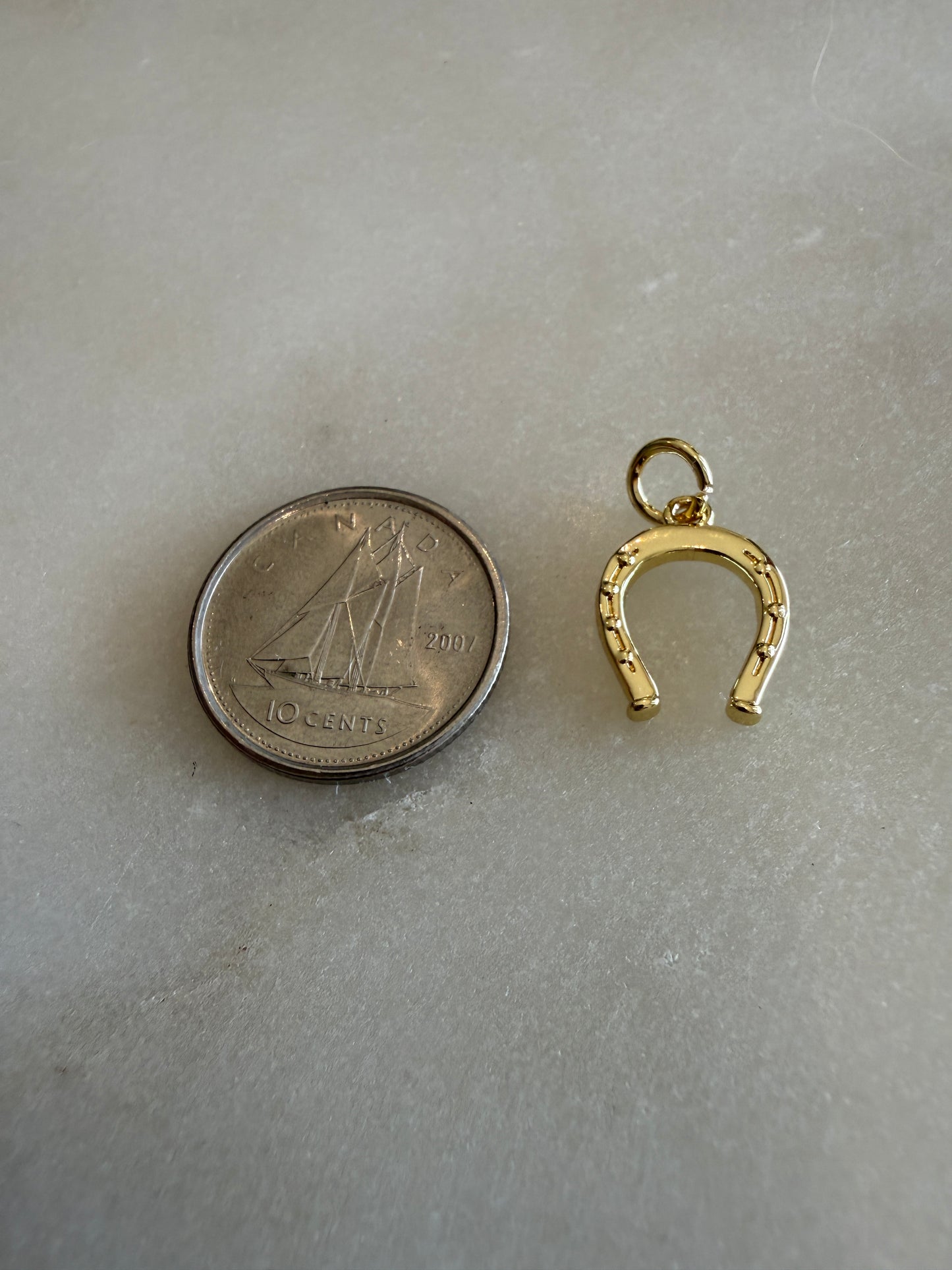 gold horseshoe charm