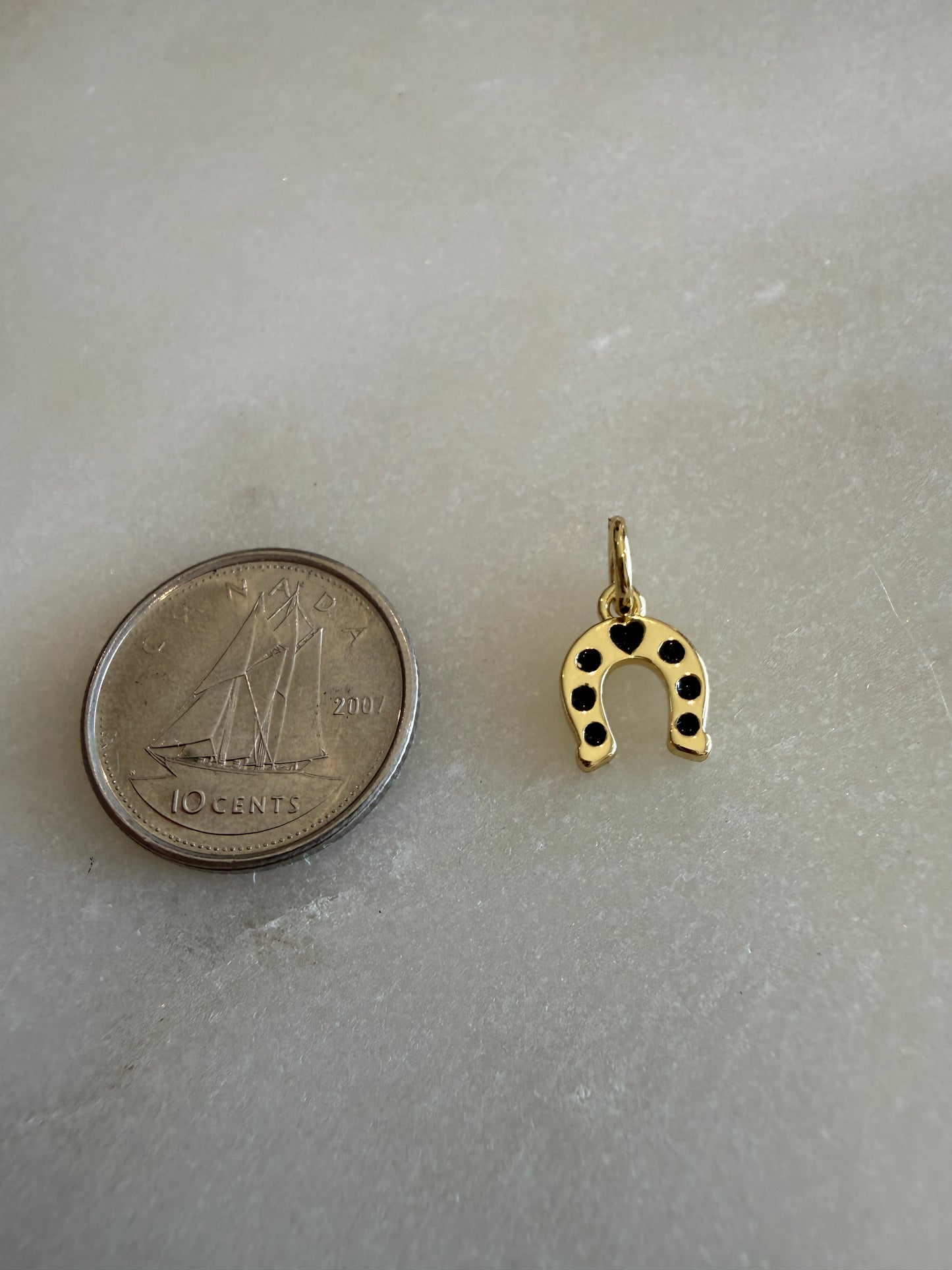 horseshoe (black & gold) charm