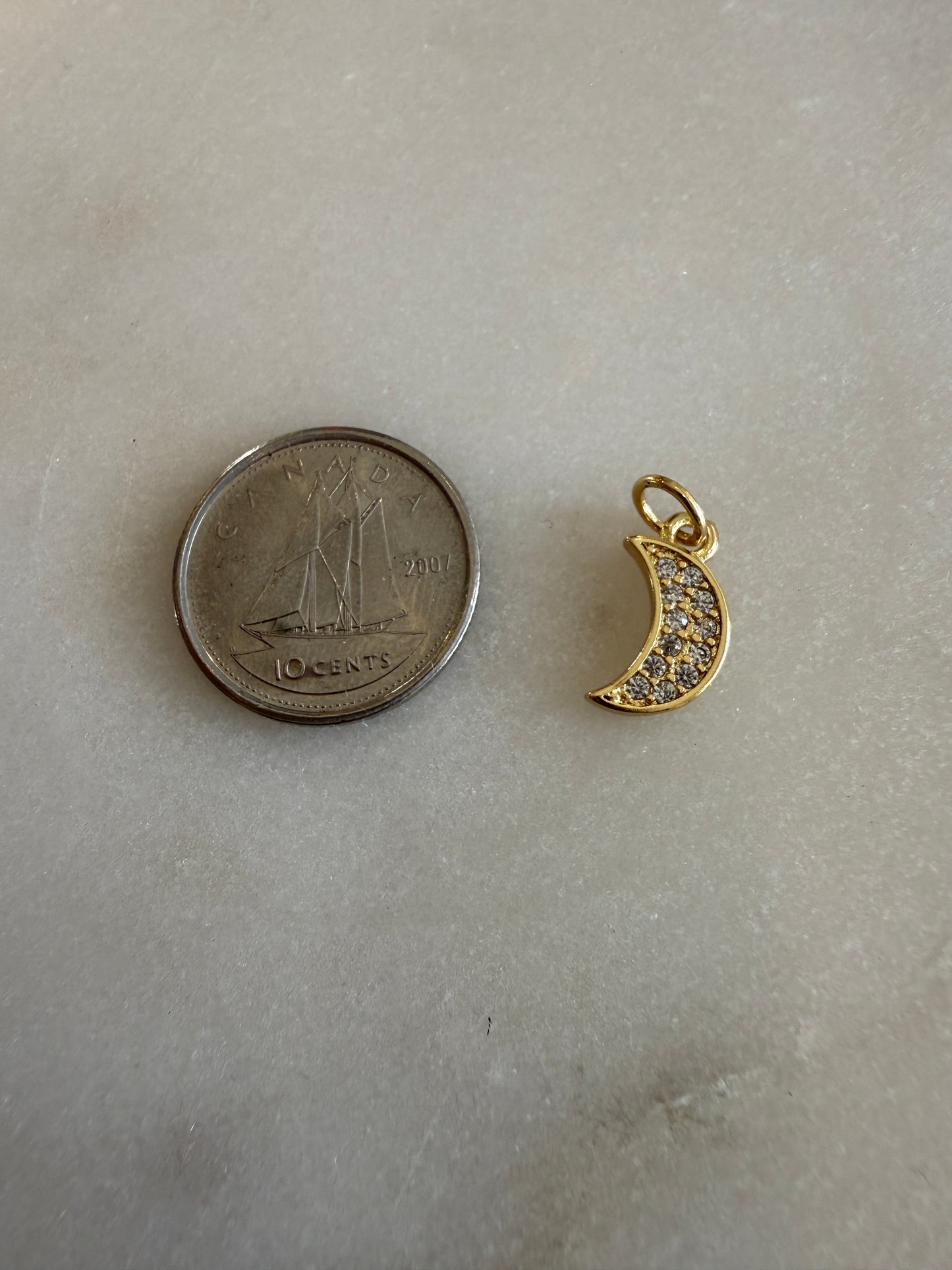moon rhinestone charm