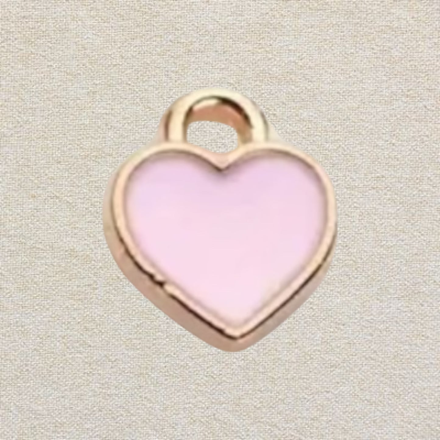 pink heart enamel charm
