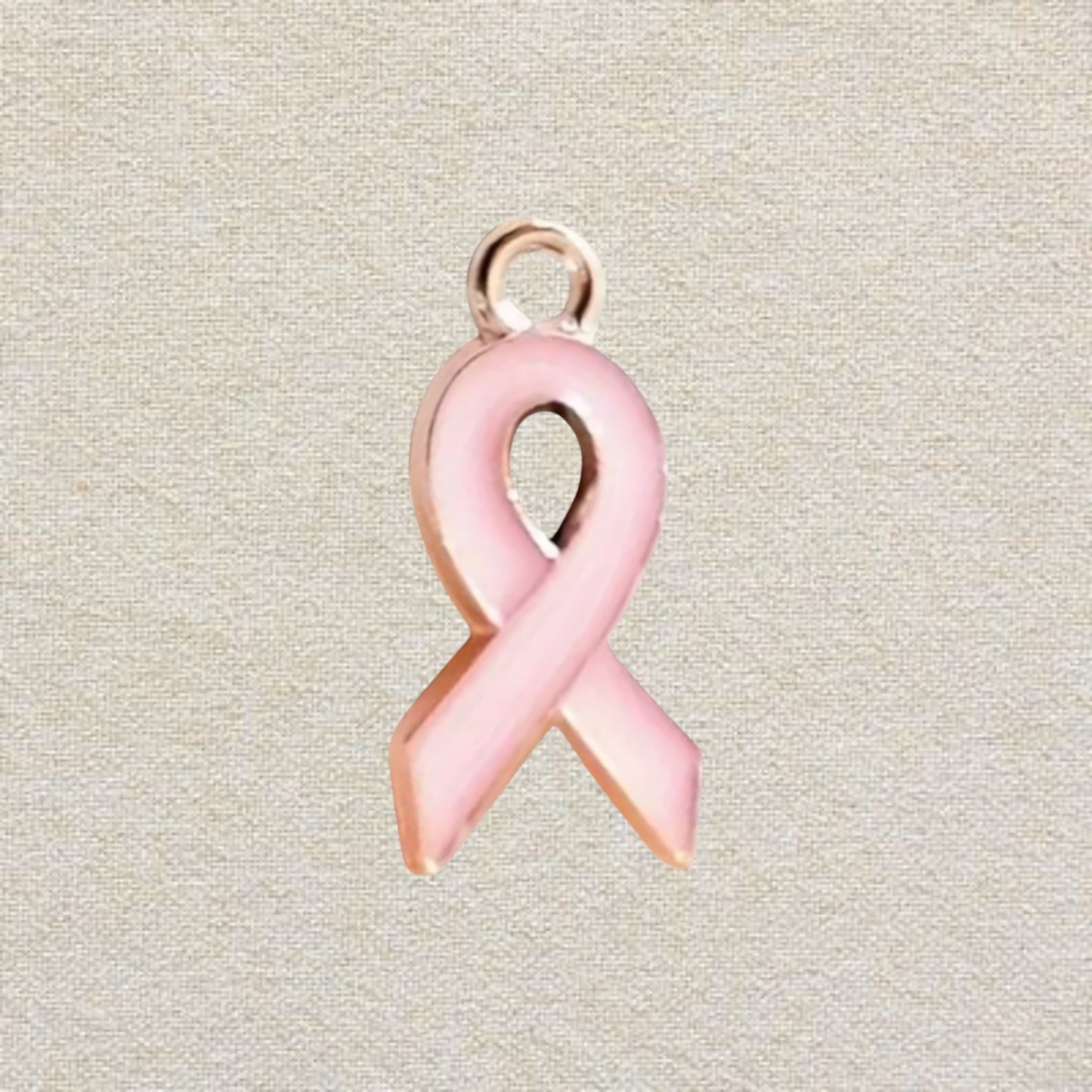 pink breast cancer ribbon charm