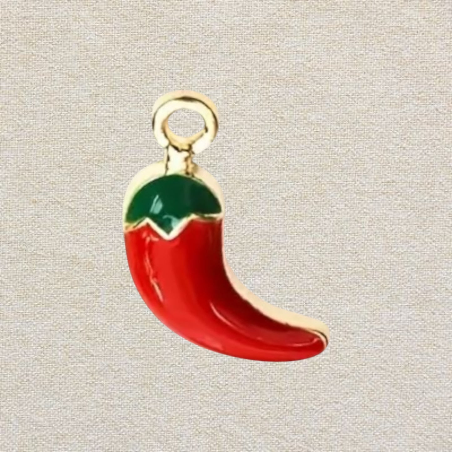 red pepper enamel charm