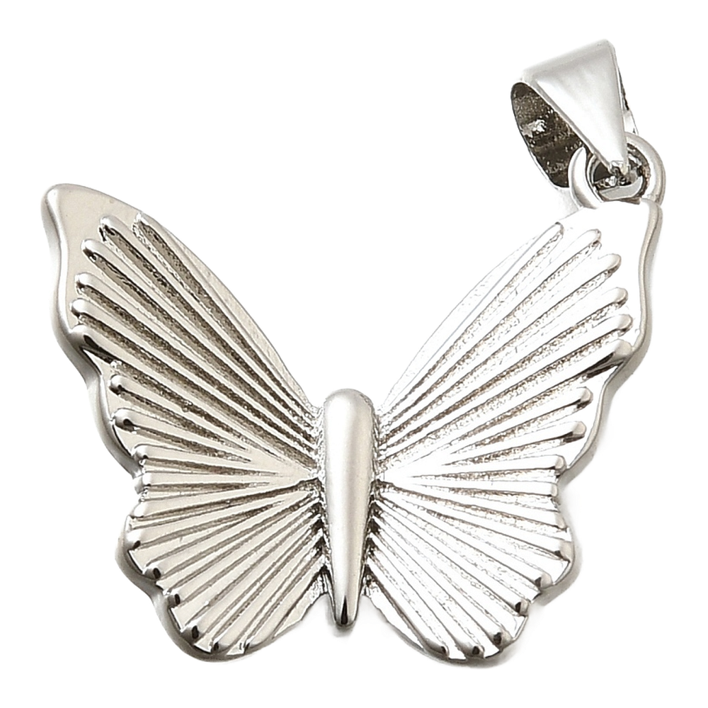 silver butterfly charm (ridged)
