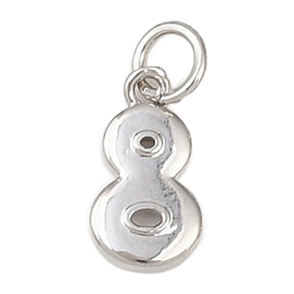 silver number charm (8)