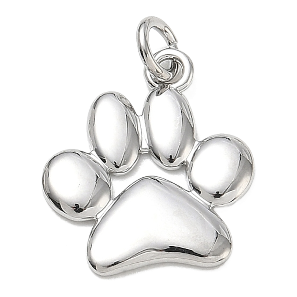 silver puffy paw charm