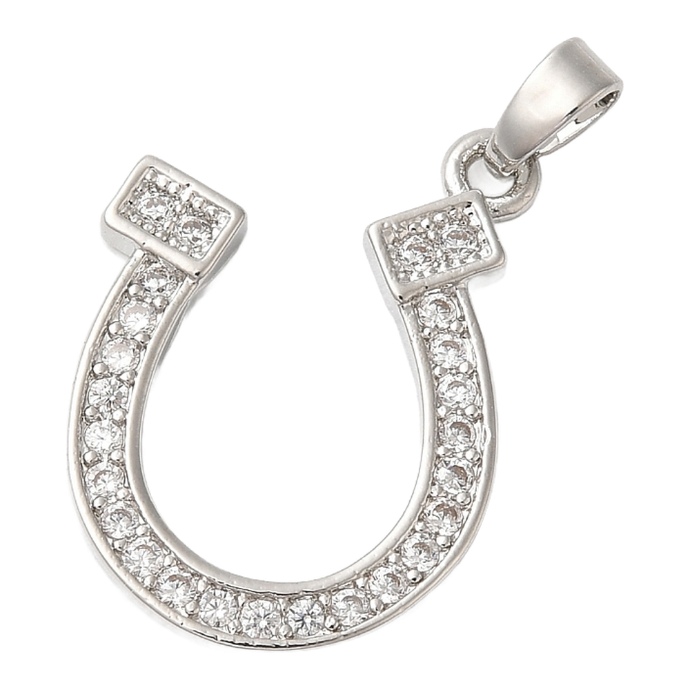silver rhinestone horseshoe charm (large)