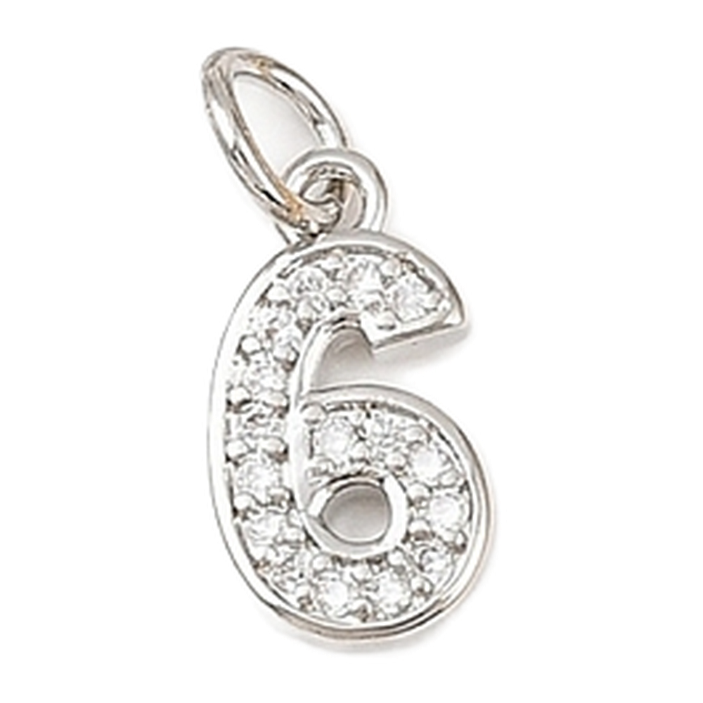 silver rhinestone number charm (6)