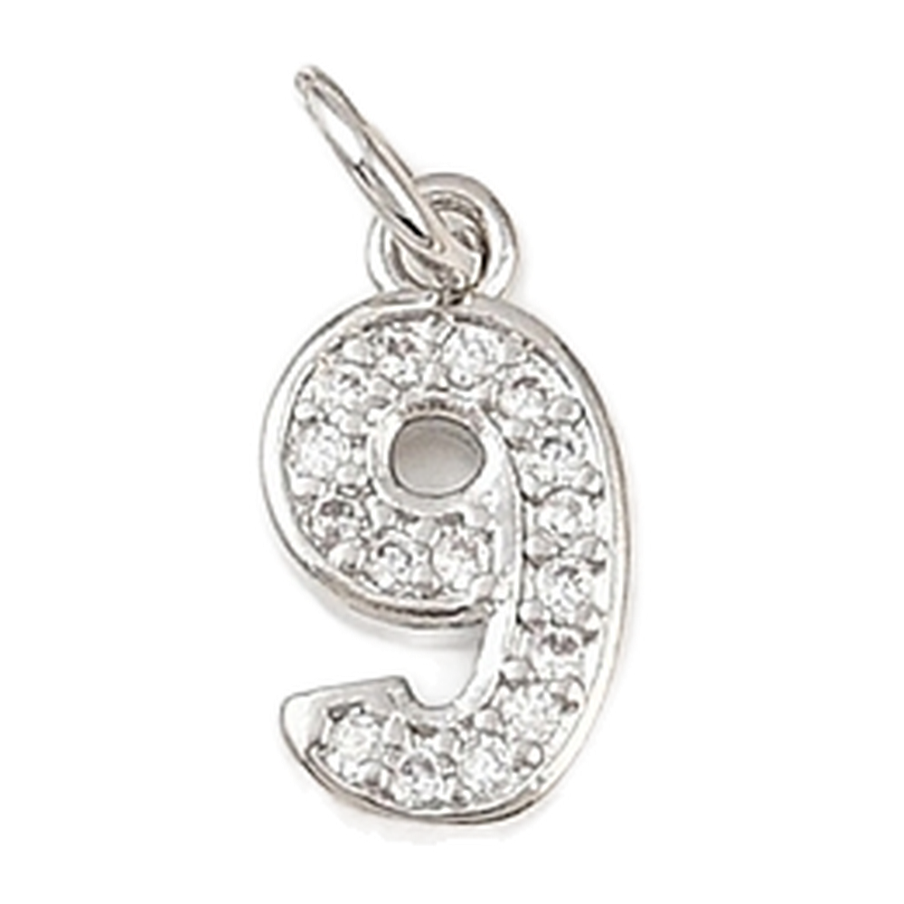 silver rhinestone number charm (9)