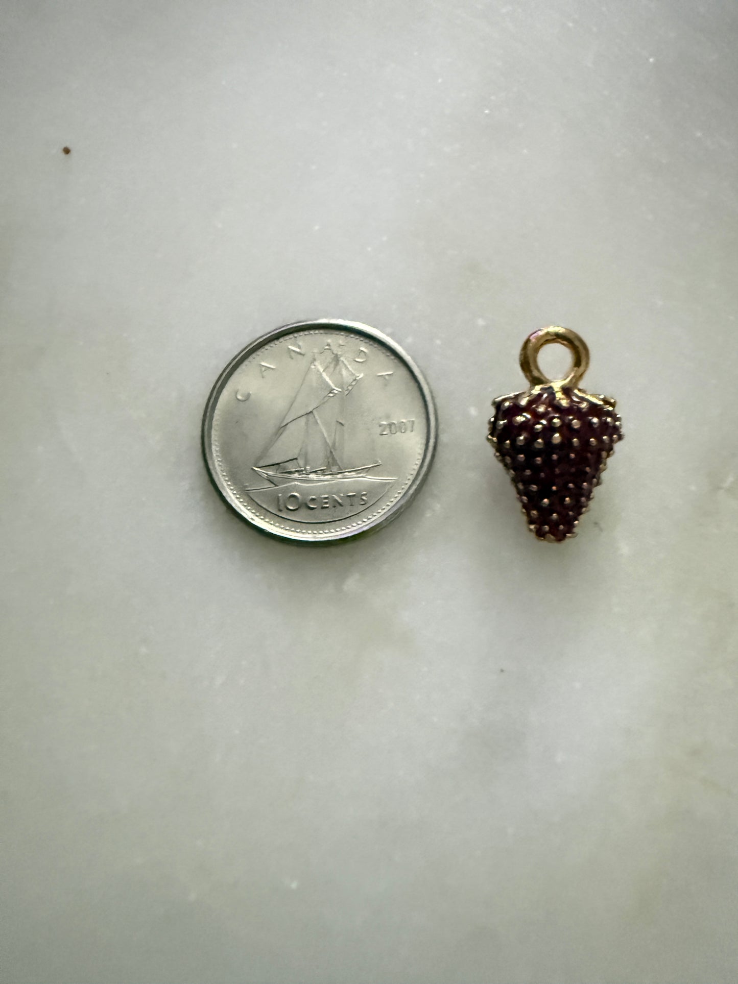 strawberry charm (red and textured)
