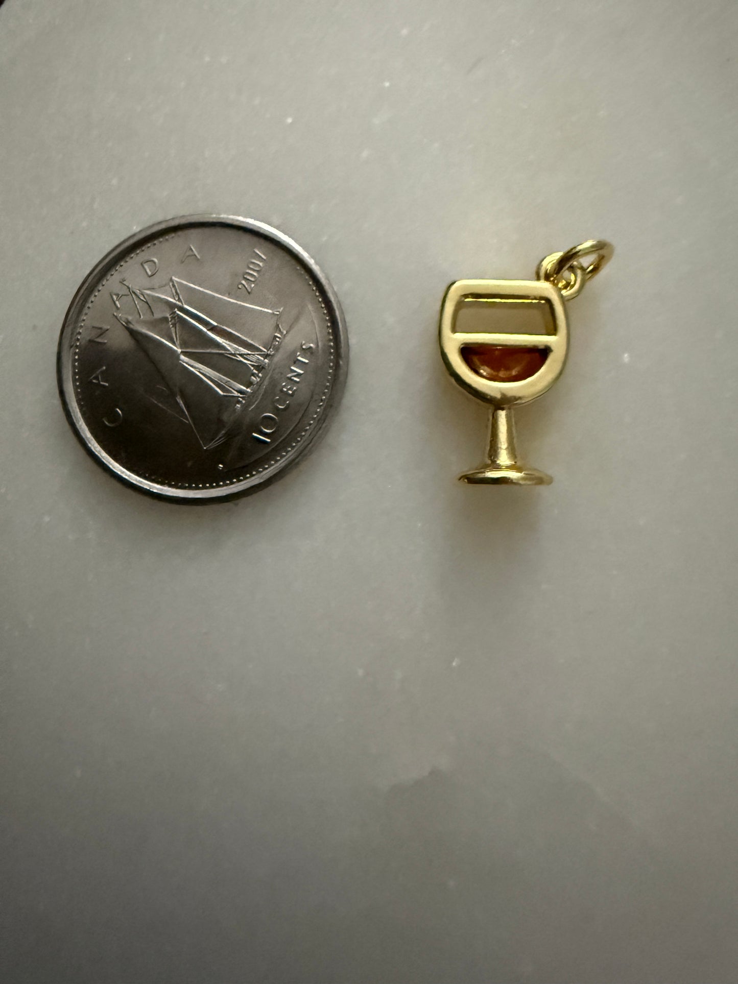 red wine glass charm
