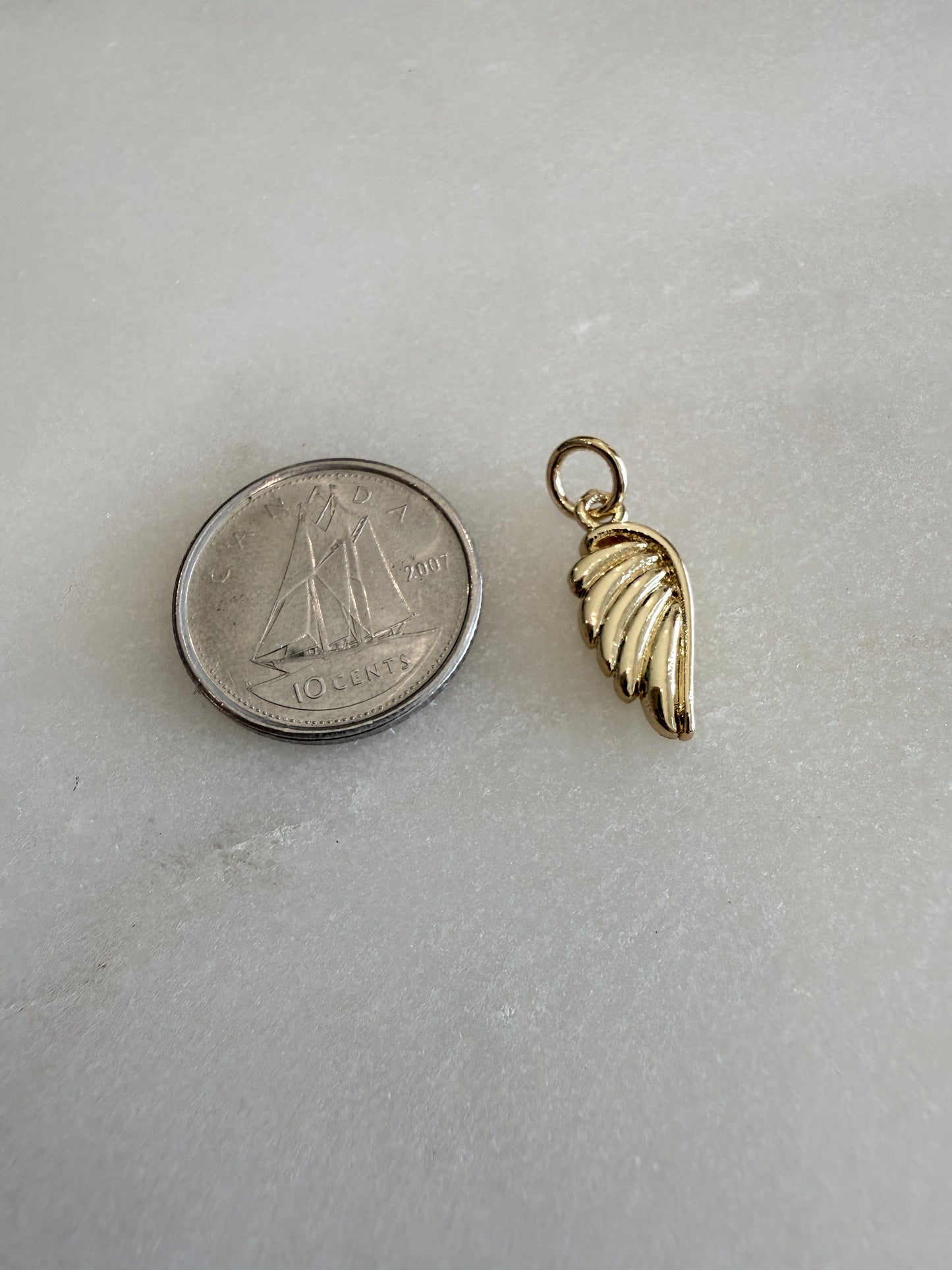 angel wing charm gold