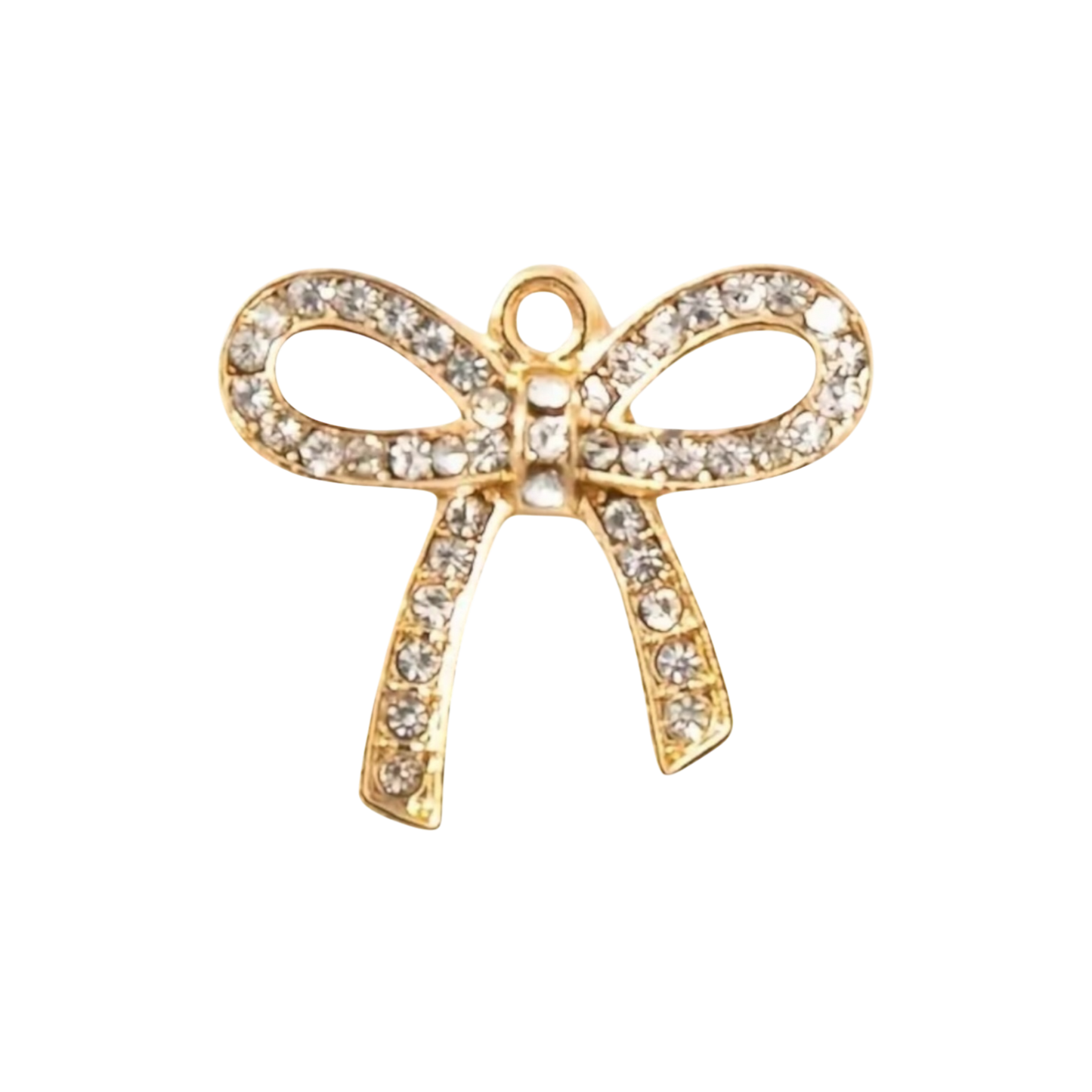 gold rhinestone bow charm