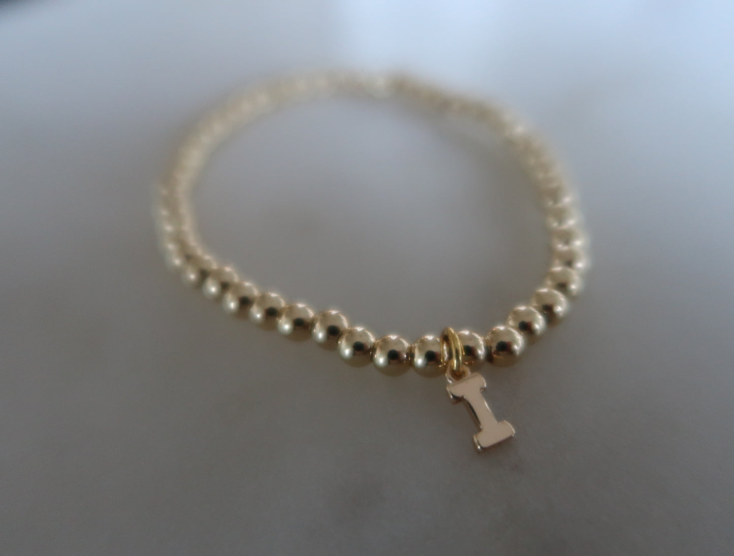gold filled initial bracelet