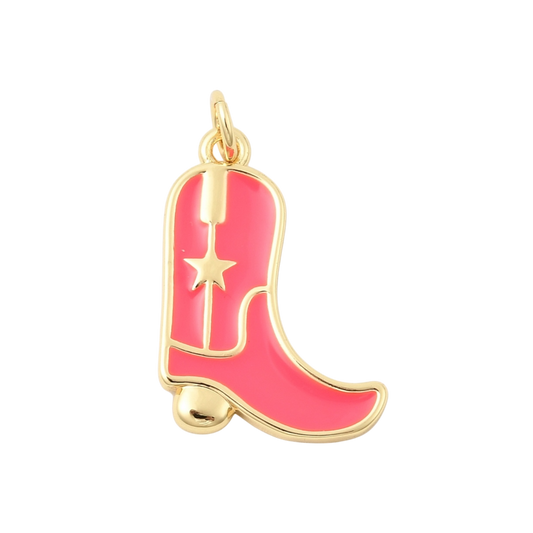 cowboy boot charm (pink 4)