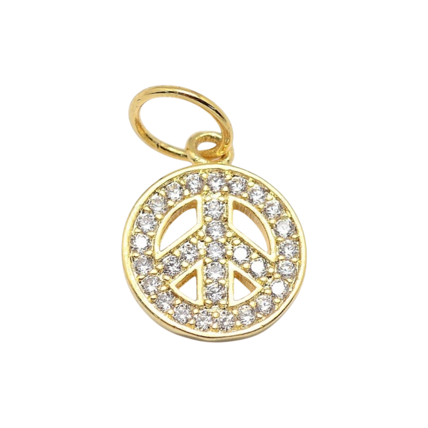 peace sign rhinestone charm