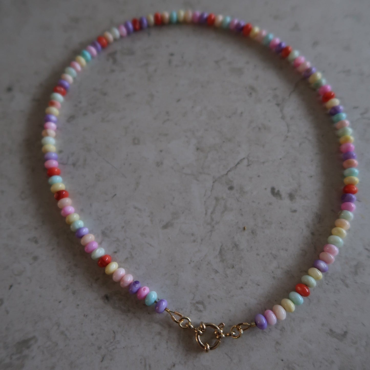 poolside beaded necklace (rainbow sherbert) PRE ORDER