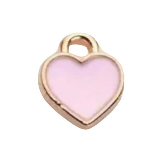 pink heart enamel charm