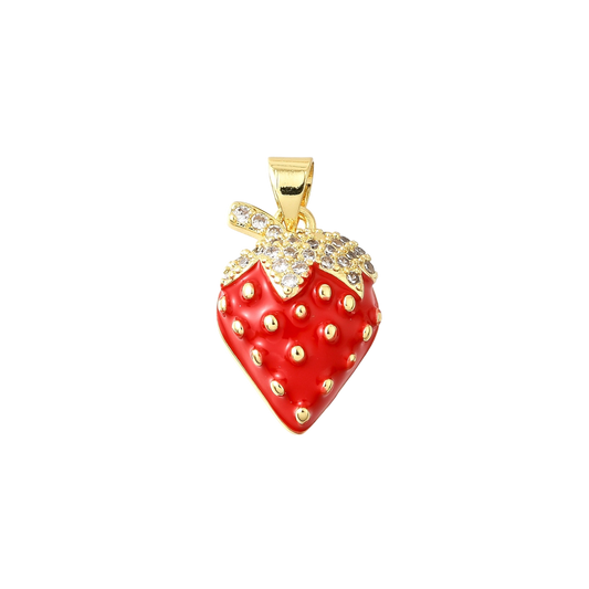 strawberry charm red with rhinestones