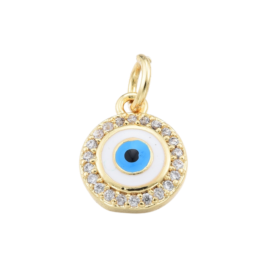 gold and blue evil eye rhinestone charm 2