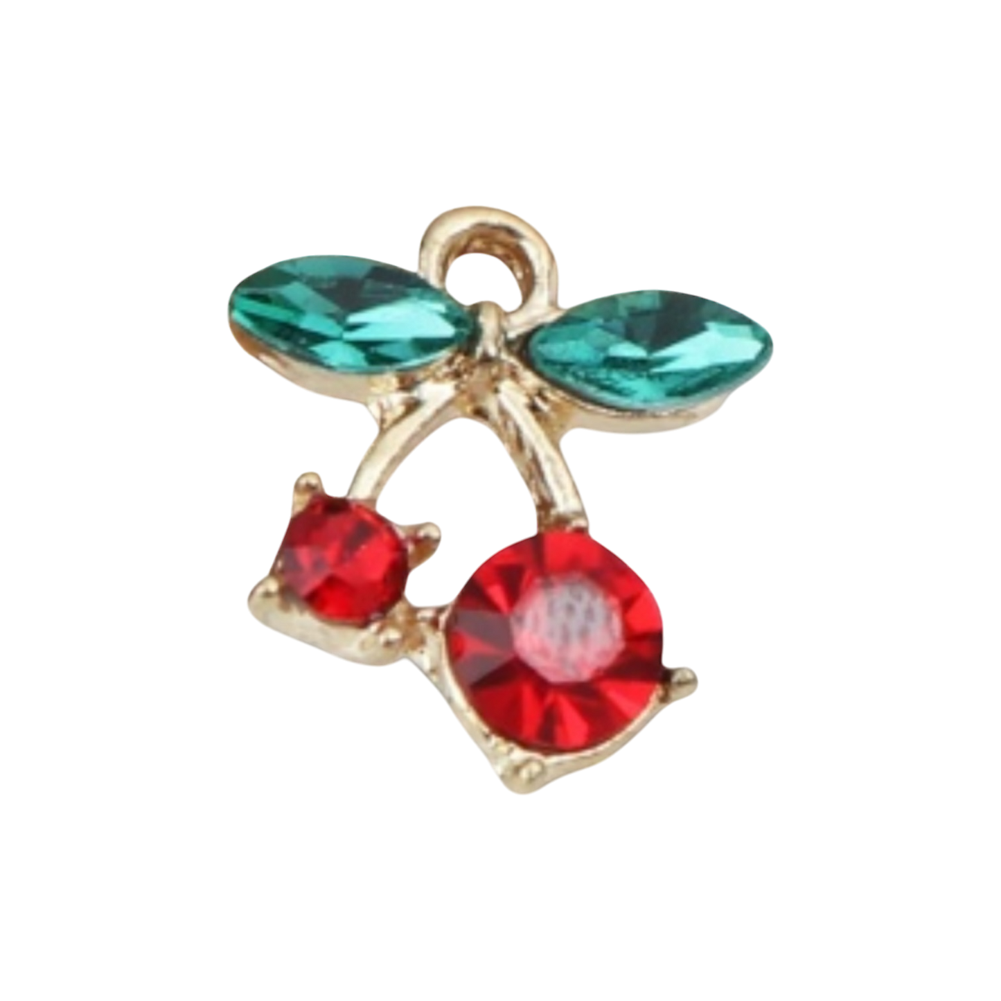 red and gold cherry charm (big)