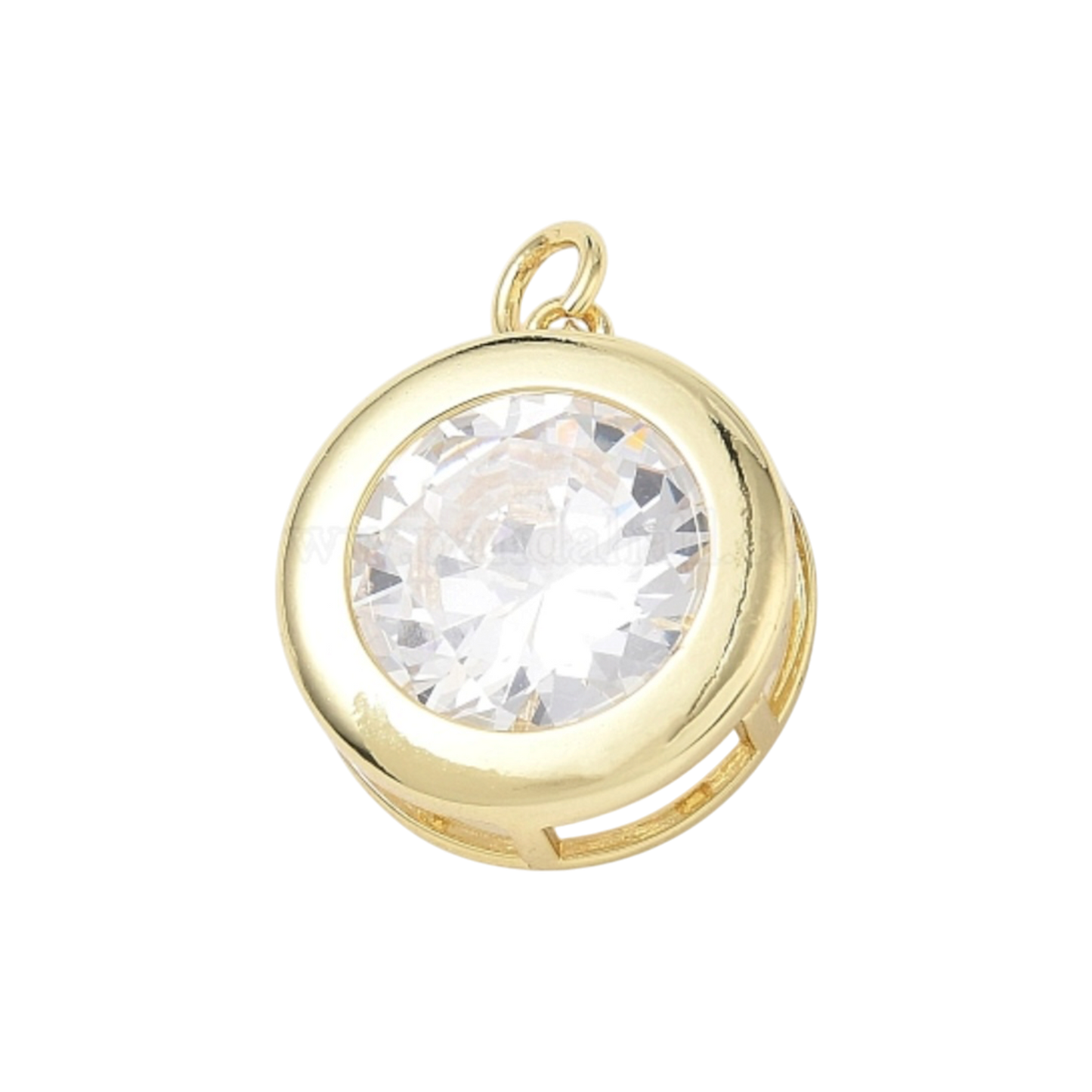 round bezel cz charm (big)