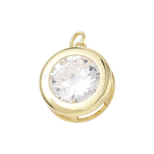 round bezel cz charm (big)