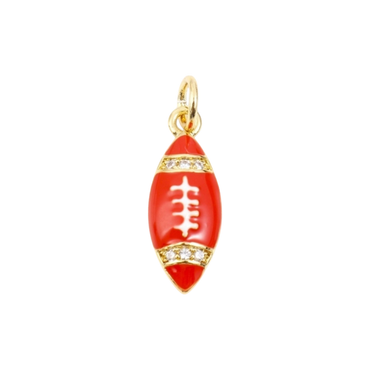red and gold football charm