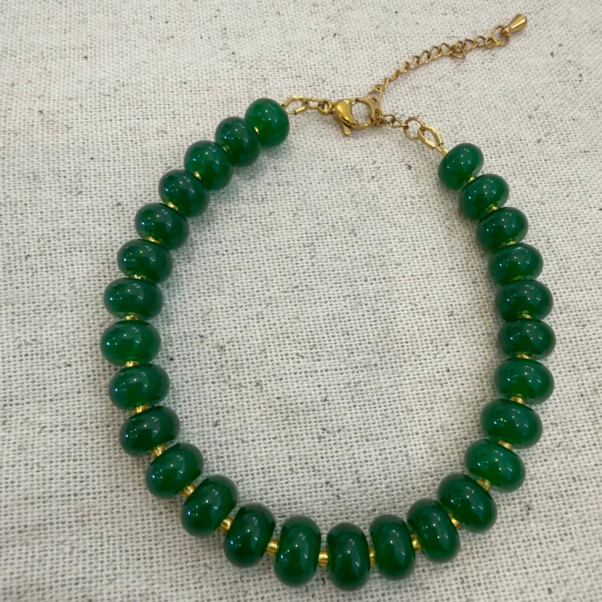 Juniper Green Chunky Beaded Bracelet