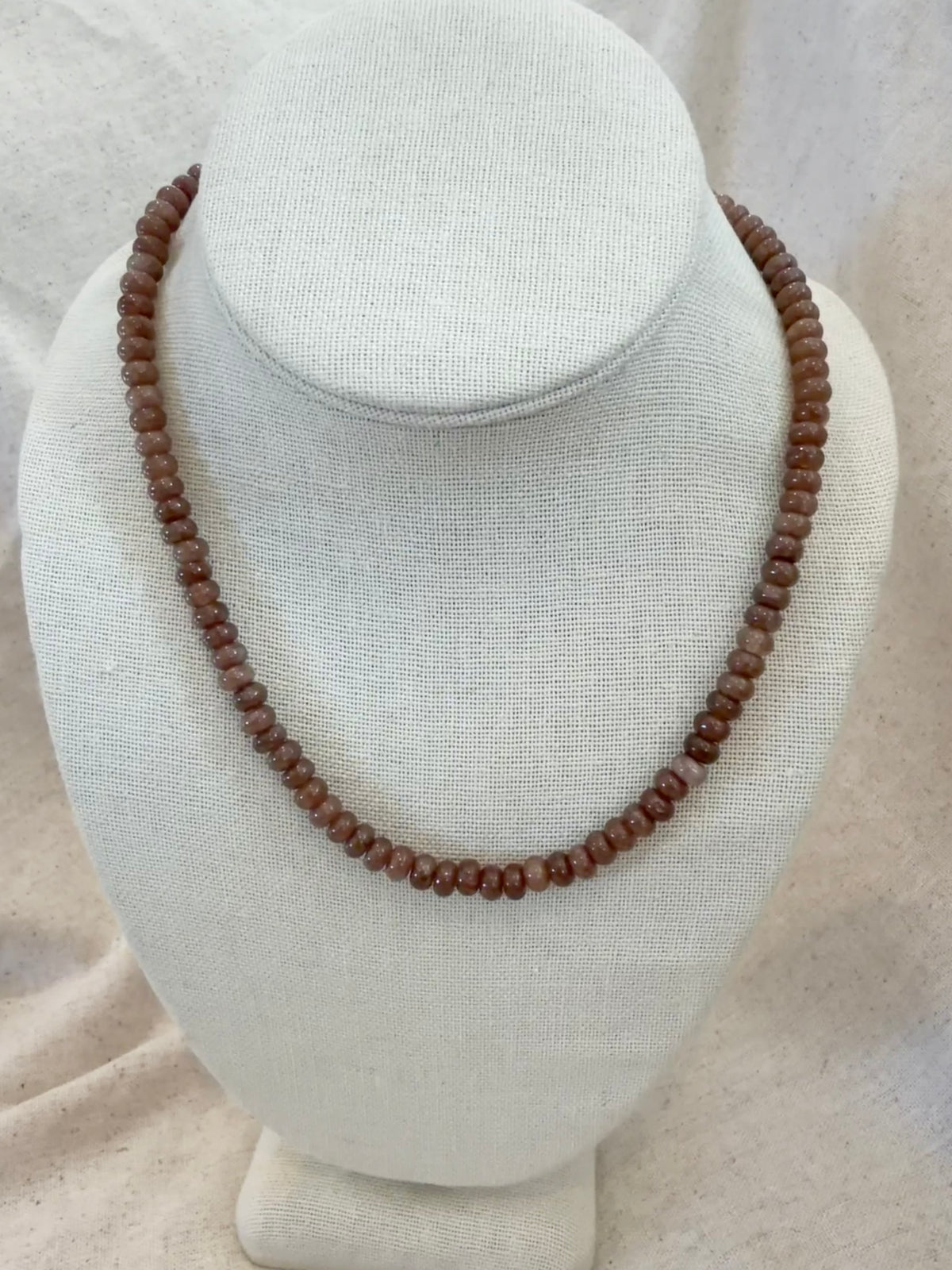 Milk Chocolate Brown Skinny Beaded Necklace