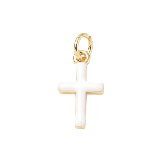 cross charm white