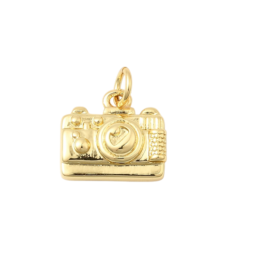 gold camera charm 2