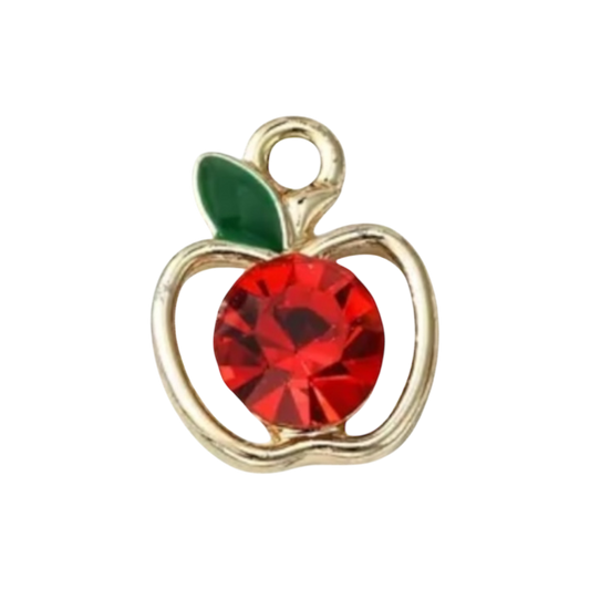 gold and red apple charm